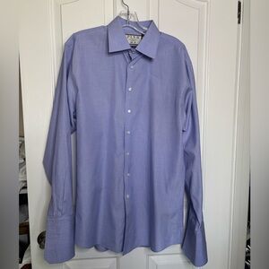 THOMAS PINK Mens Dress Shirt French Cuffs- blue size 17.5” neck 35.5 sleeve